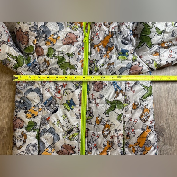 DISNEY Toy Story 4 LightWeight Puffer Jacket Size 7/8 Gray Green - Picture 3 of 8